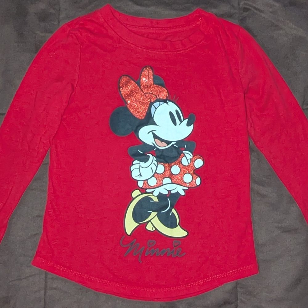 Minnie Mouse long sleeve shirt, red, girls size 6